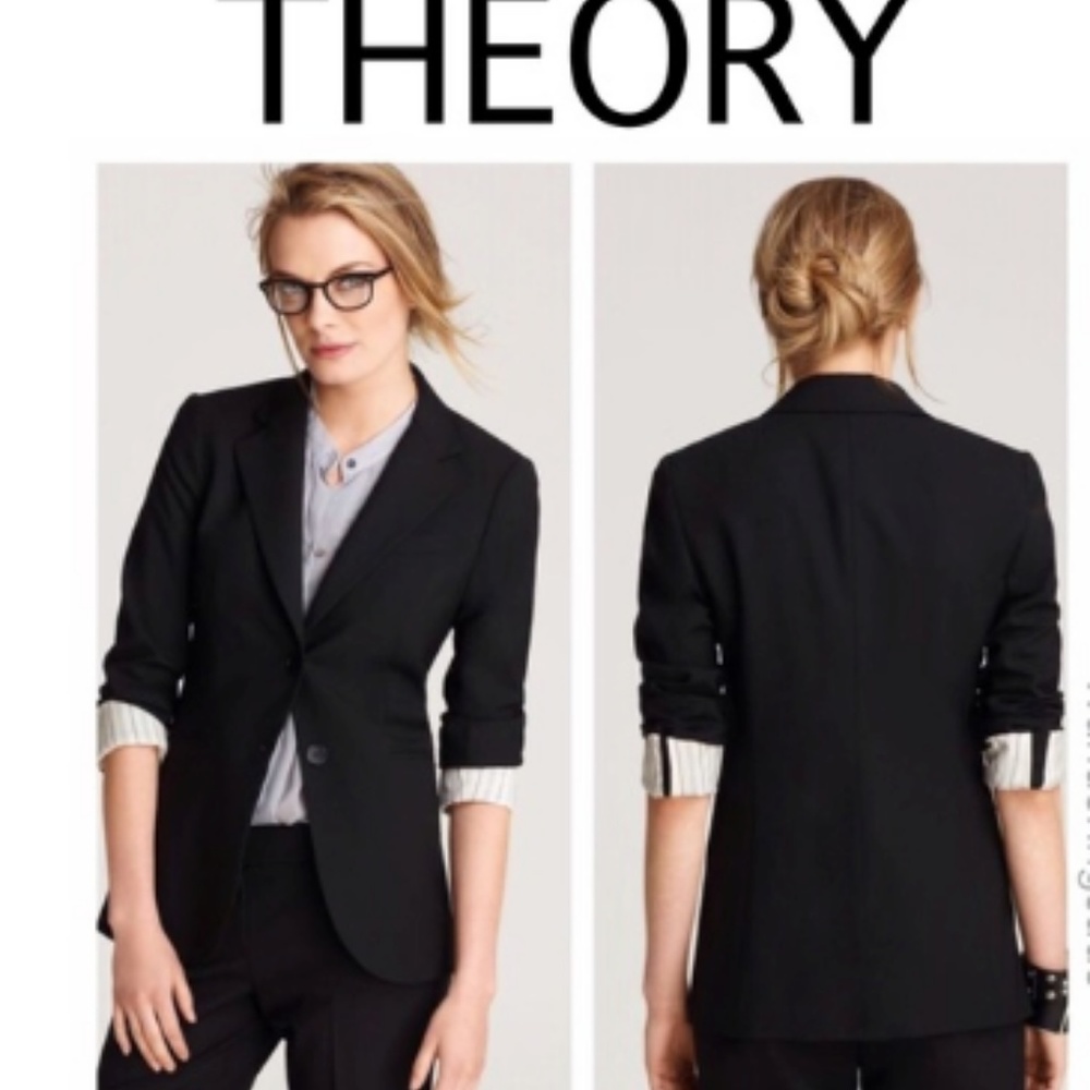 Theory Two Button Rory Black Blazer Size 0 ✨
